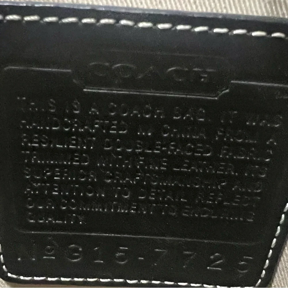 Coach cream canvas tote with navy leather trim.  Comes w authentic Fendi scarf! - Picture 7 of 8